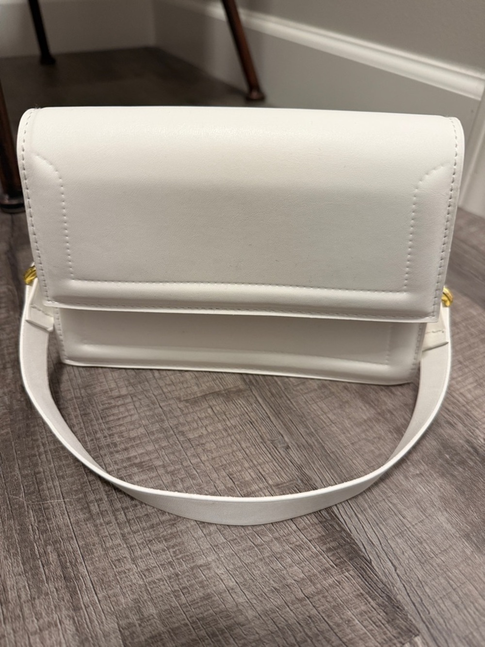 Source Unknown White Structured Top-Handle Shoulder Bag